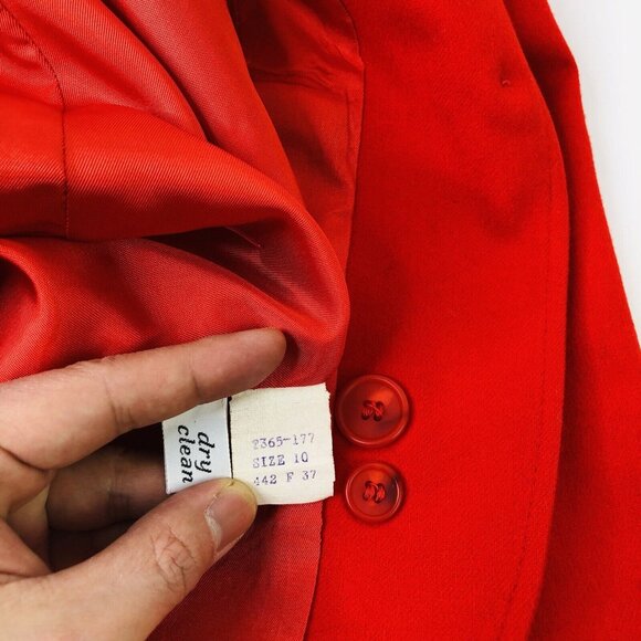 Pendleton 100% Wool Suits Set Blazer Jacket Sz 10 Skirt 12 Red Holiday Christmas - Picture 10 of 15